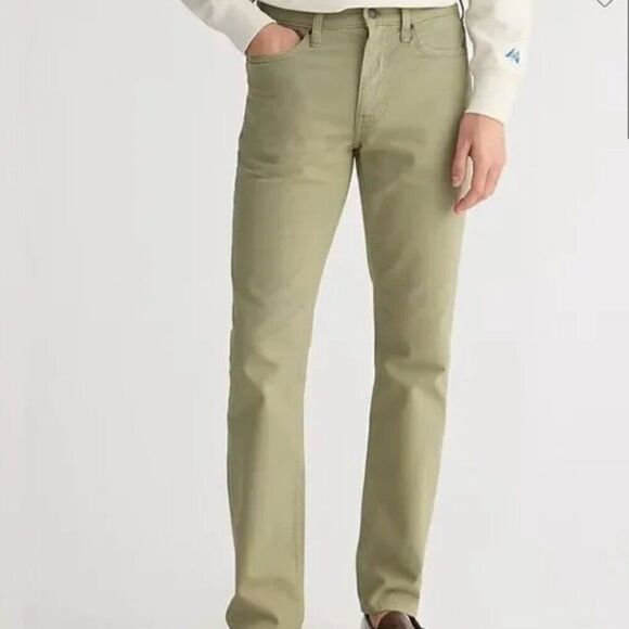 J. Crew az963 Slim-fit garment-dyed five-pocket pant light green NWOT size 32/32 - Picture 1 of 10